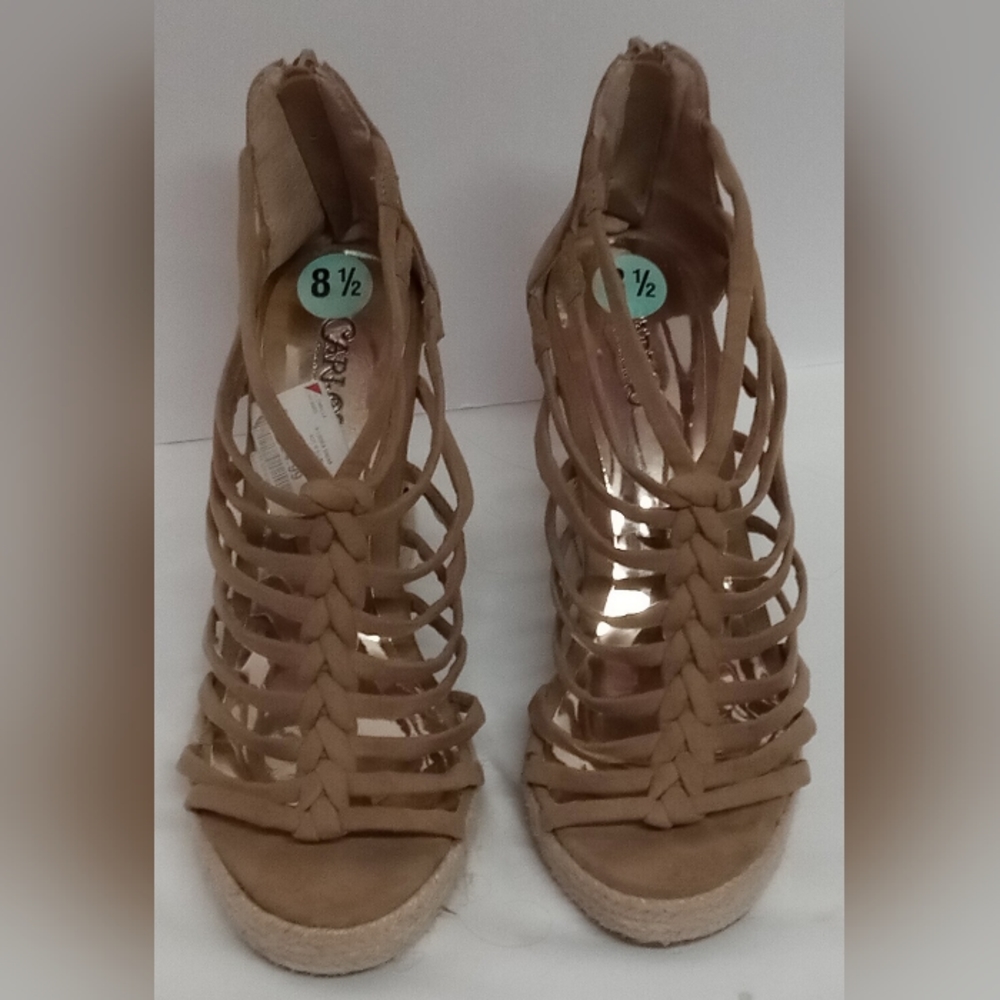 Carlos by Carlos Santana Camilla Sand Platform Wedge Sandal 8 1/2